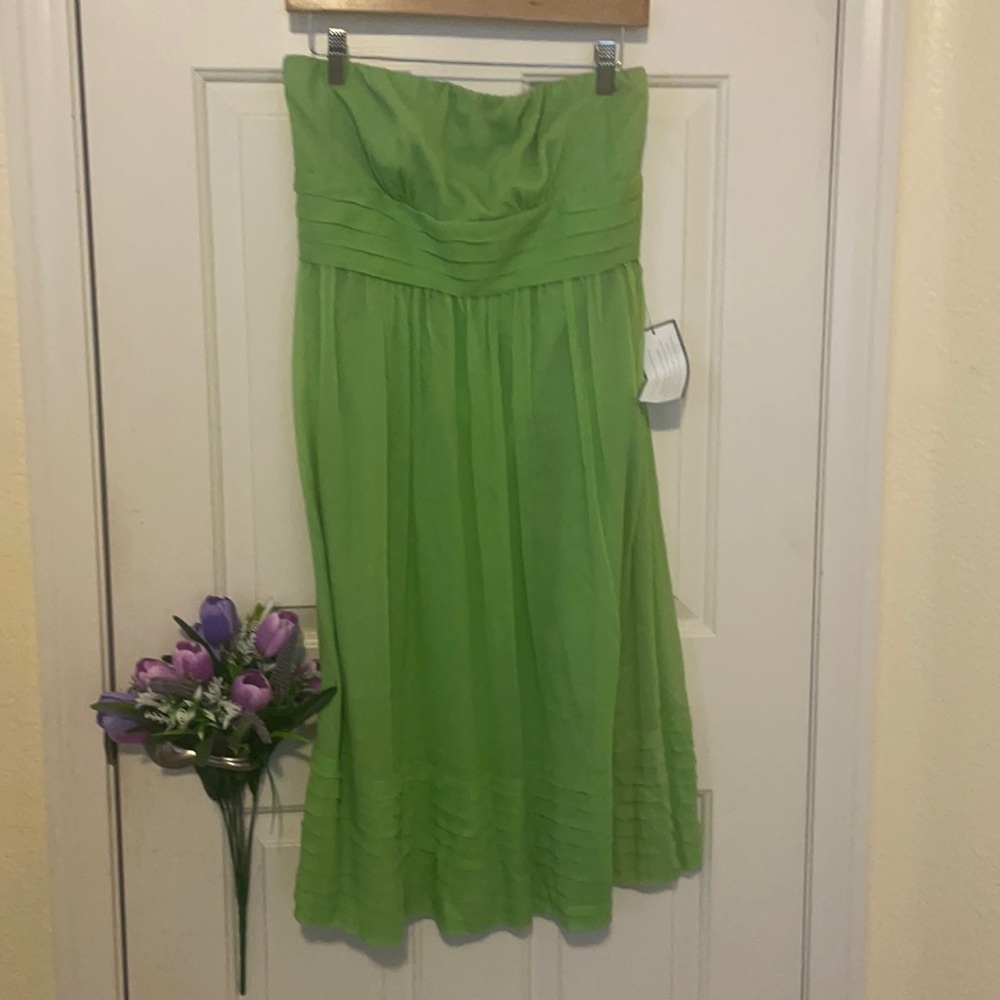 J.Crew lime green strapless dress